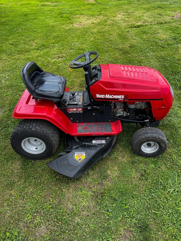 Yard machine riding mower deck hot sale